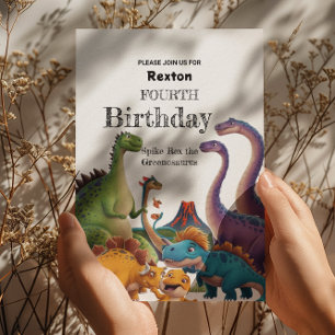 Cartes d'invitation pour l'anniversaire dinosaure 