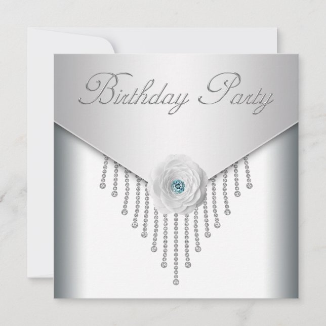 Cartes d'invitation pour l'anniversaire d'une femm (Devant)