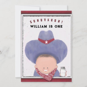 Cartes d'invitation pour le 1er anniversaire d'un