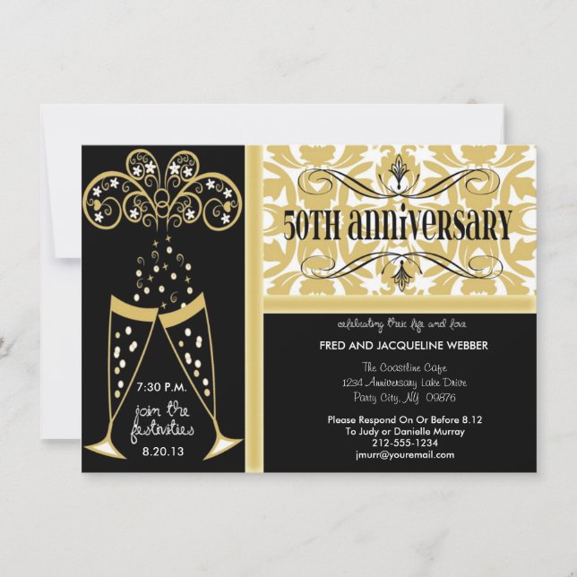 Cartes d'invitation pour le 50e anniversaire Champ (Devant)