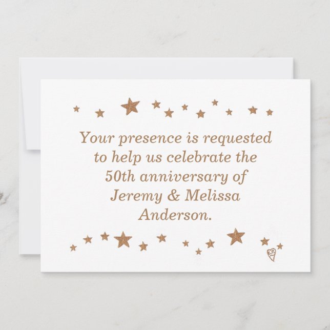 Cartes d'invitation pour le 50e anniversaire de Li (Devant)