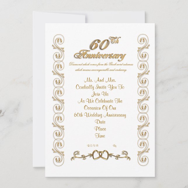 Cartes d'invitation pour le 60e anniversaire (Devant)