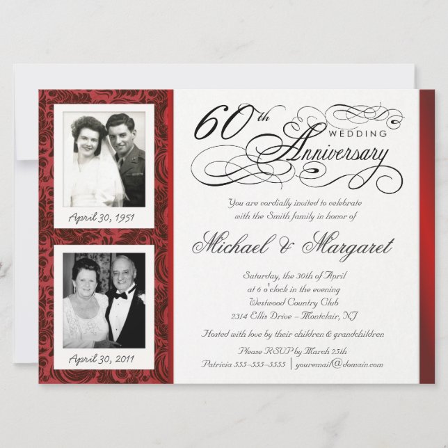 Cartes d'invitation pour le 60e anniversaire - Hie (Devant)