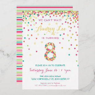 Cartes d'invitation pour le 8ème anniversaire avec
