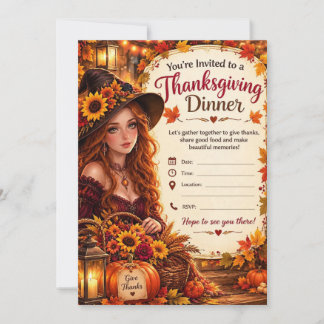 Cartes d'invitation pour le dîner de Thanksgiving 