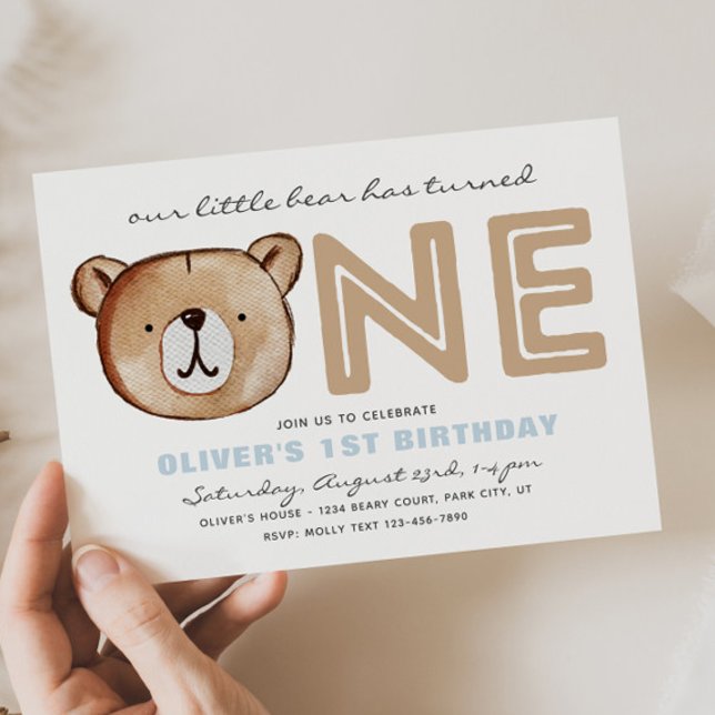 Cartes d'invitation pour le premier anniversaire d (Créateur téléchargé)
