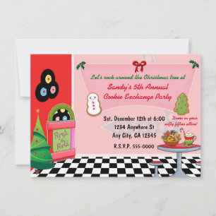 Cartes d'invitation pour l'échange de biscuits de
