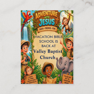 Cartes d'invitation pour l'école biblique de vacan