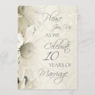 Cartes d'invitation pour les 10 ans de mariage Fle