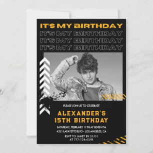 Cartes d'invitation pour les 15 ans Hommes Photo P