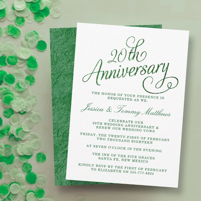 Cartes d'invitation pour les 20 ans de mariage de  (Créateur téléchargé)