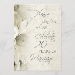 Cartes d'invitation pour les 20 ans de mariage Fle