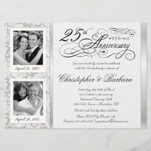 Cartes d'invitation pour les 25 ans de mariage - H