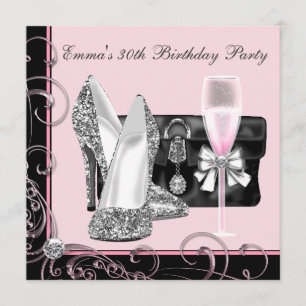 Cartes d'invitation pour les 30 ans d'une femme ro