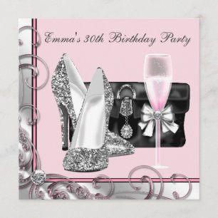 Cartes d'invitation pour les 30 ans d'une femme ro