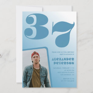 Cartes d'invitation pour les 37 ans avec un dégrad