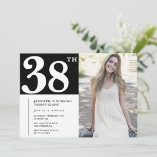 Cartes d'invitation pour les 38 ans avec photo Bla