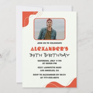 Cartes d'invitation pour les 39 ans de photo d'hom
