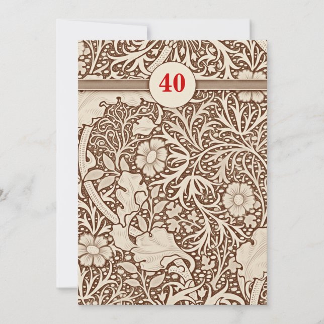 Cartes d'invitation pour les 40 ans de mariage (Devant)