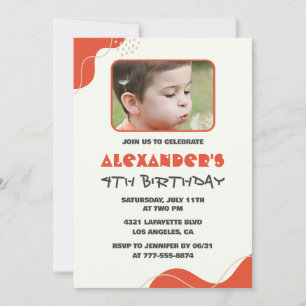 Cartes d'invitation pour les 4 ans de garçon Moder
