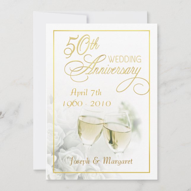 Cartes d'invitation pour les 50 ans de mariage (Devant)