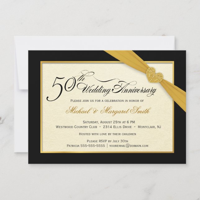 Cartes d'invitation pour les 50 ans de mariage (Devant)