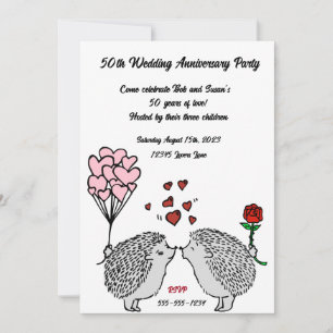 Cartes d'invitation pour les 50 ans de mariage de