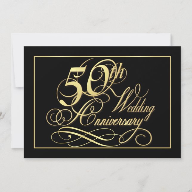 Cartes d'invitation pour les 50 ans de mariage - O (Devant)