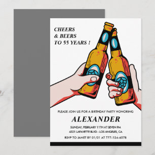 Cartes d'invitation pour les 55 ans Cheers and Bee