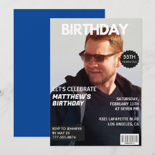 Cartes d'invitation pour les 55 ans Hommes Lui Cou