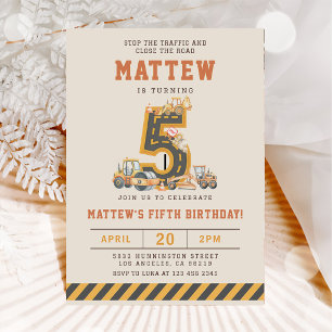 Cartes d'invitation pour les 5 ans de véhicules de