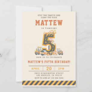 Cartes d'invitation pour les 5 ans de véhicules de