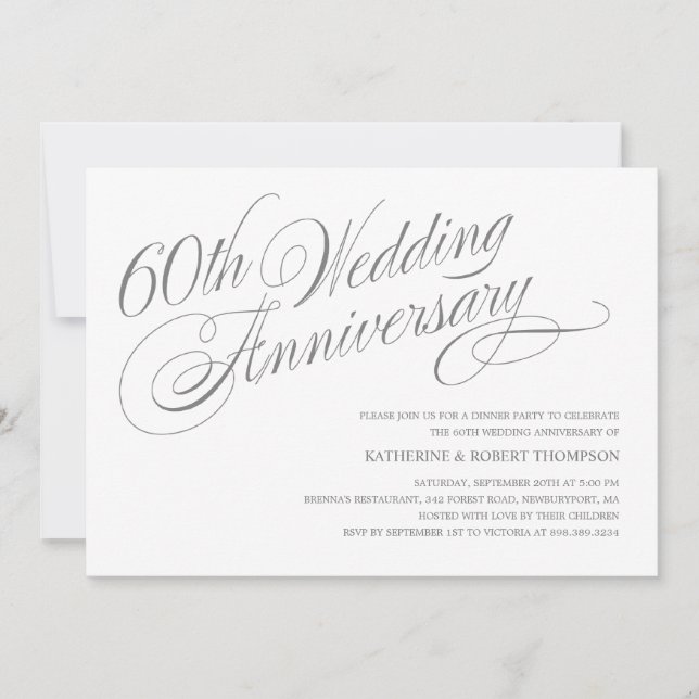 Cartes d'invitation pour les 60 ans de mariage (Devant)