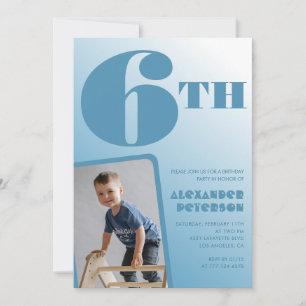 Cartes d'invitation pour les 6 ans de garçon Photo
