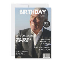 Cartes d'invitation pour les 70 ans Homme Couvertu