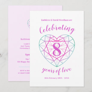 Cartes d'invitation pour les 8 ans d'amour Tourmal