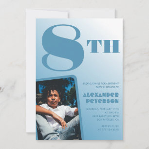 Cartes d'invitation pour les 8 ans garçon Photo Bl
