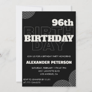 Cartes d'invitation pour les 96 ans d'hommes noirs