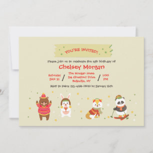 Cartes d'invitation pour les amis en hiver