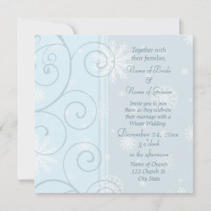Cartes d'invitation pour mariage d'hiver Blue Swir