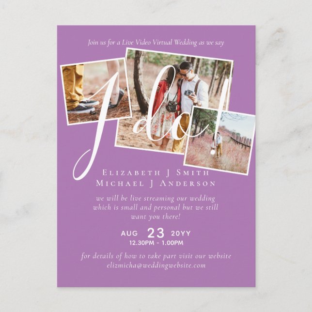 Cartes d'invitation pour mariage ou fête de couple (Devant)