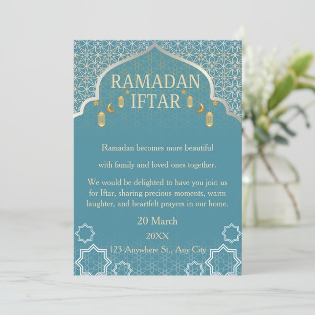 Cartes d'invitation pour Ramadan Moubarak – Iftar  (Debout devant)