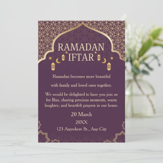 Cartes d'invitation pour Ramadan Moubarak – Iftar  (Debout devant)