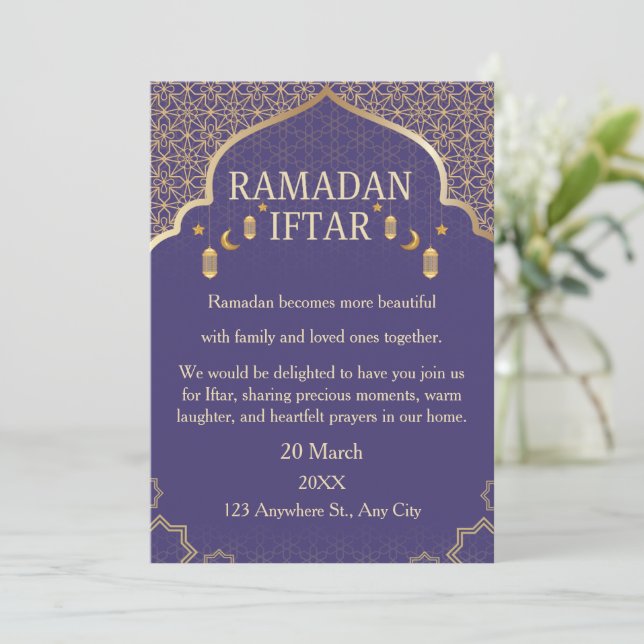 Cartes d'invitation pour Ramadan Mubarak – Iftar d (Debout devant)