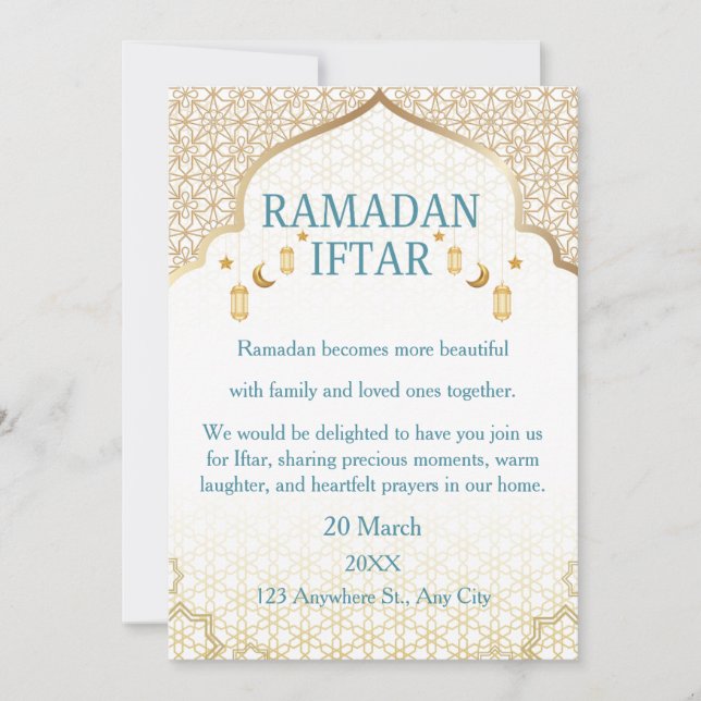 Cartes d'invitation pour Ramadan Mubarak – Iftar f (Devant)