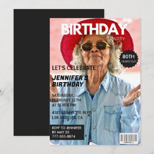 Cartes d'invitation pour ses 80 ans de style Magaz