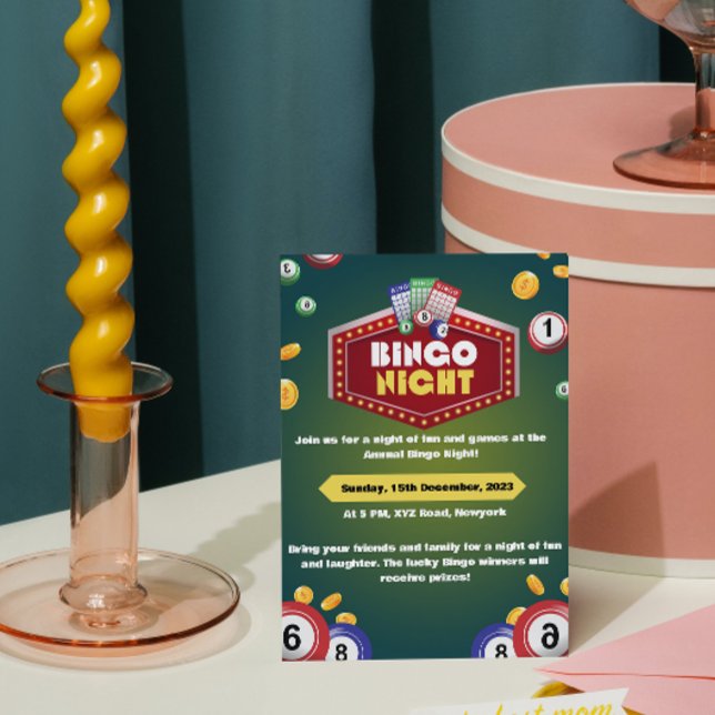Cartes d'invitation pour soirée Bingo (Créateur téléchargé)