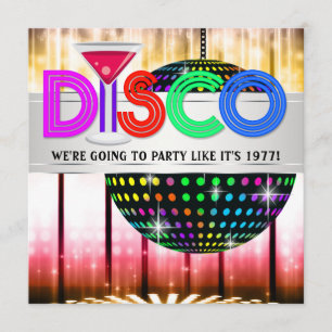 Cartes d'invitation pour soirée cocktail disco