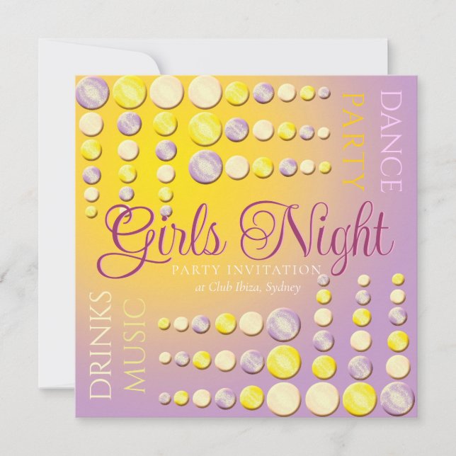 Cartes d'invitation pour soirée dansante entre fil (Devant)