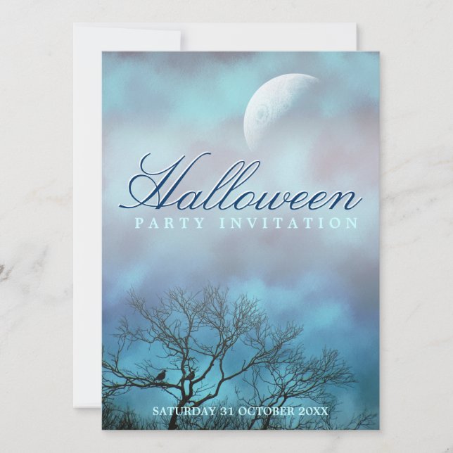 Cartes d'invitation pour soirée d'Halloween sur l' (Devant)